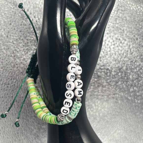 Handmade Affirmation Bracelet Set - Size 8 - Picture 2 of 2